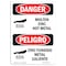Signmission OSHA Danger Sign, Molten Zinc Hot Metal Bilingual, 10in X 7in Decal, 7" W, 10" H, Bilingual Spanish OS-DS-D-710-VS-1677 - alternate 1